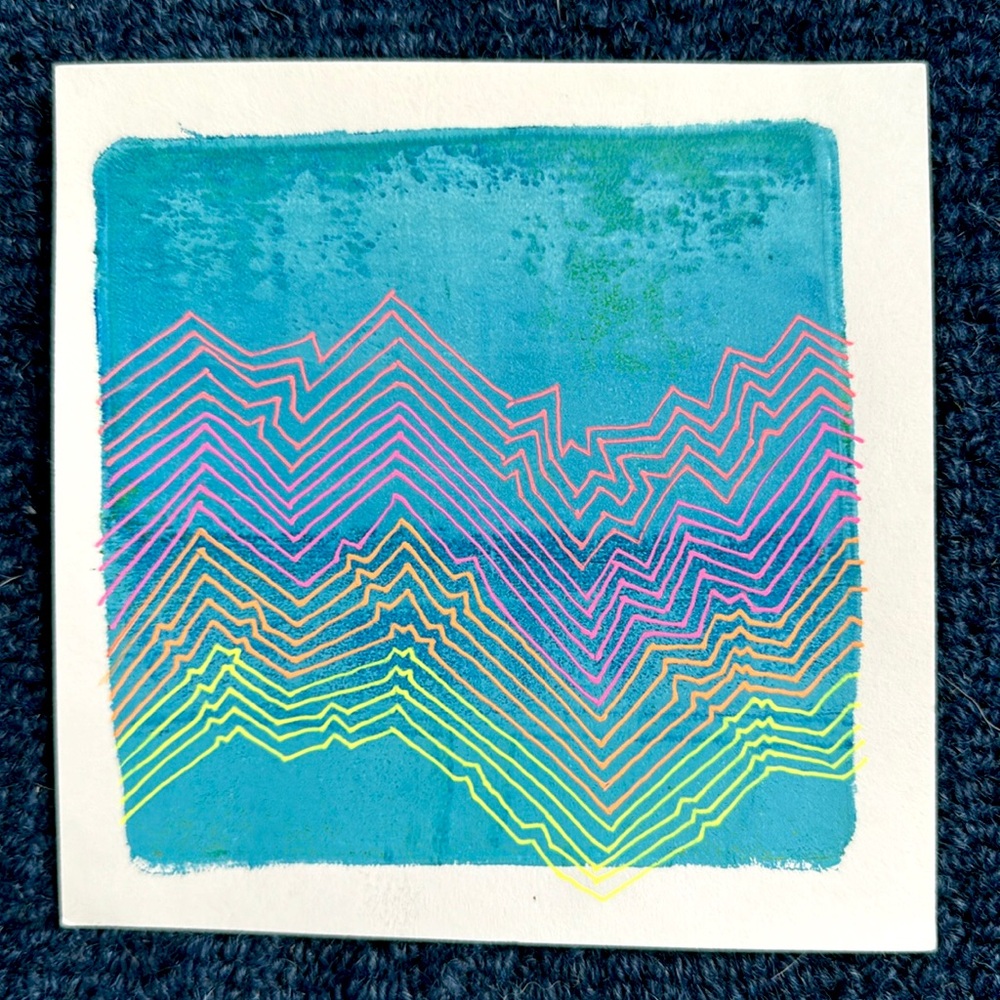Abstract original acrylic on paper art